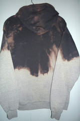 Men’s Hanes Cotton/Polyester Hoodie Black Dripping to Gray Size Large
