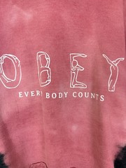 Obey Hoodie Sweatshirt Mens Medium Multicolor Tie Dye Every Body Counts Pink