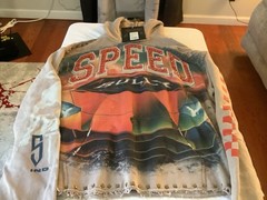 Stray Men’s Large Hoodie with Race Car Graphic New With Tags Beige Color