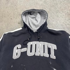 Vintage Y2K G-Unit Hoodie Hip Hop Paint Splatter Distressed Black Mens XXL
