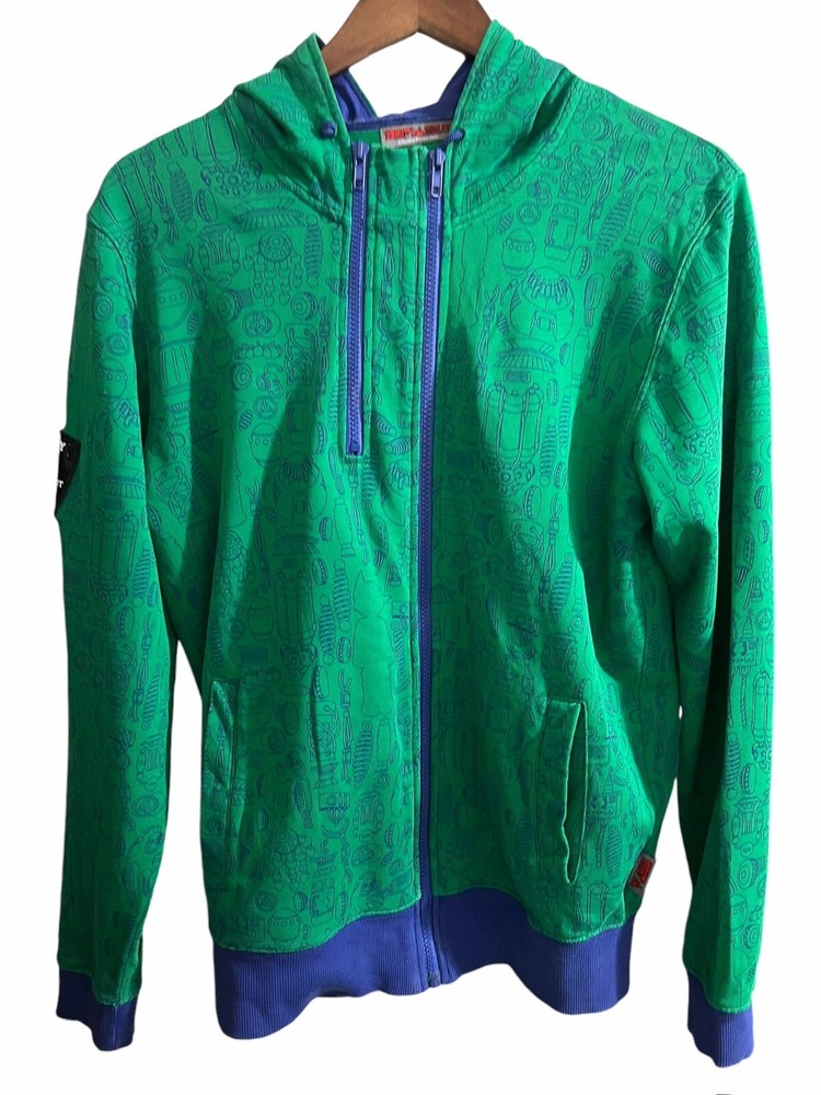 tezuka productions 2003.4.7. Astro Boy Anime Hoodie Green Blue Medium