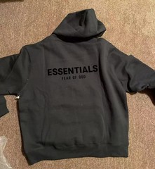 Fear of God Essentials Black Stretch Limo Hoodie Brand New Size S!