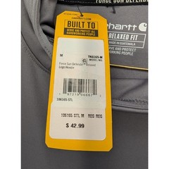 NWT Carhartt Men’s Force Sun Defender Relaxed Logo Hoodie in Grey size Medium