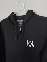 Watch Dogs 2 DedSec Full Zip Hoodie Black Graphic Gaming Sweatshirt Size M