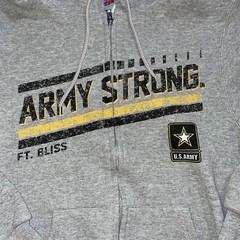 Rare SOFFE United States US ARMY Gray Zip Up Hoodie Mens Medium