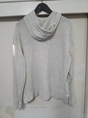 Todd Snyder Light Heather Gray Pullover Henley Hoodie Lightweight Sweatshirt LG