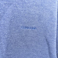 Calvin Klein Large Mens Navy Blue Heather Crewneck Sweatshirt Pullover Logo