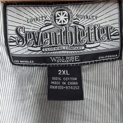 Seventh Letter Will Rise Dynasty Full Zip Sweatshirt Mens 2XL Gray Streetwear