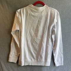 Burberry London XL Sweatshirt Crew Neck White Plaid Knit Long Sleeve 100% Cotton
