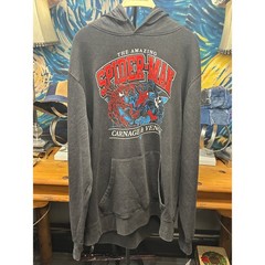 Marvel Spider-Man vs Carnage & Venom Hoodie Men’s Large Washed Black Graphic