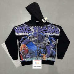 VINTAGE HIP HOP GRAFFITI HOODIE CARDIGAN ZIP VALLEY HIGH STREET SWEATSHIRT COAT