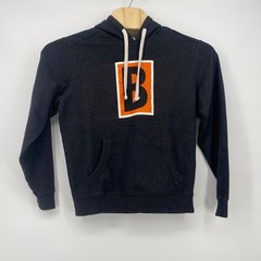 District Re-Fleece Hoodie Medium Charcoal Gray Graphic B Sweatshirt Excellent
