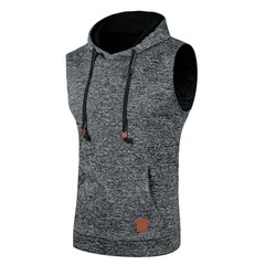 Mens Sleeveless Hoodies Fashion Casual Hooded Sweatshirt Men Bodybuilding.