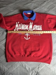 Vintage Rare Neiman Marcus Yacht Club Collared Sweatshirt Red Men’s Size Medium