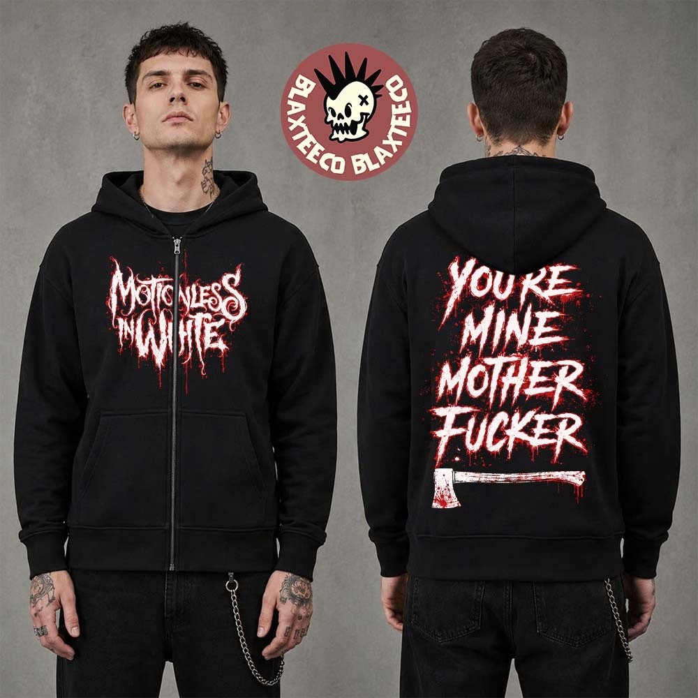 Motionless In White MIW The Sweat And Blood Tour 2026 You Are Mine Zip Up Hoodie