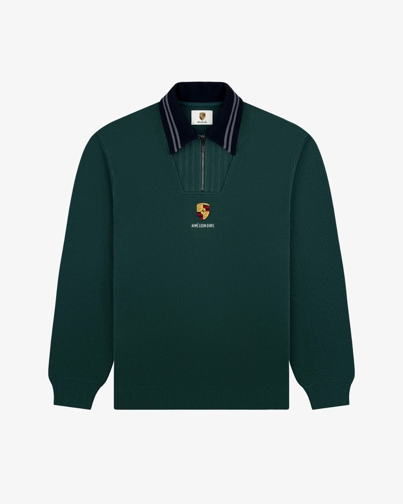 Aime Leon Dore ALD / Porsche Jacquard Crewneck Sweatshirt Pine Grove Size XL