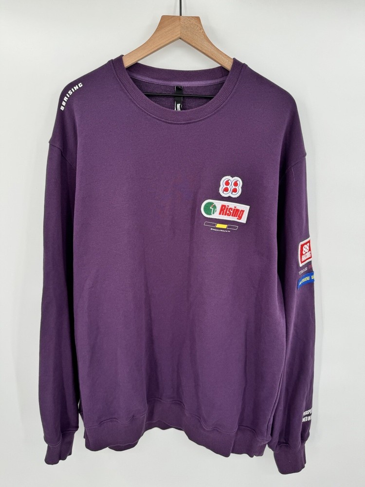 88 Rising Men’s Crewneck Sweatshirt Team 88 Racing Purple Size 2XL XXL