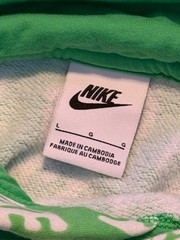 NIKE ALL OVER PULLOVER HOODIE MENS NEON GREEN SIZE LG