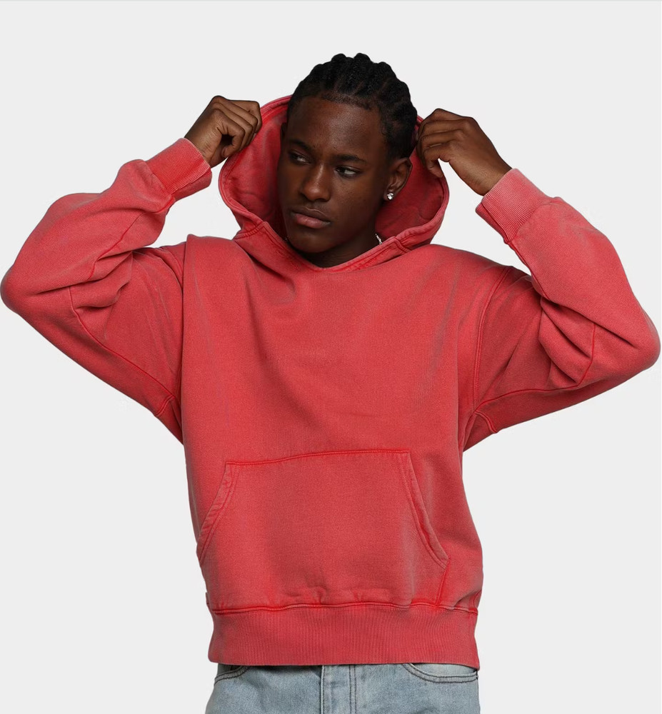 MNML Open Neck Hoodie Vintage Red Sizes XS, S, M, L, XL & XXL NEW Men Sweatshirt