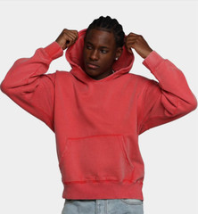 MNML Open Neck Hoodie Vintage Red Sizes XS, S, M, L, XL & XXL NEW Men Sweatshirt