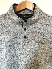 Eddie Bauer Radiator Fleece Snap Pullover Gray White Large Hiking Walking Travel