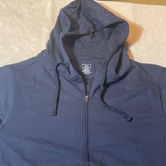 NWOT ENVY Mens Navy Blue Zip Up Hoodie Blank Sweatshirt Size 2XL C