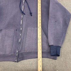 Vtg 60s Full Zip Split Pocket Faded Purple Plum Hoodie Sweatshirt Grunge True