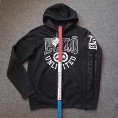 Ecko Unltd Hoodie Mens Medium Gray Full Zip Sweatshirt Logo Front Sleeve NWT