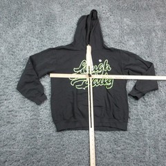 Comfort Colors Hoodie Mens Medium Black Laugh Daily Neon Graphic Pullover NWOT