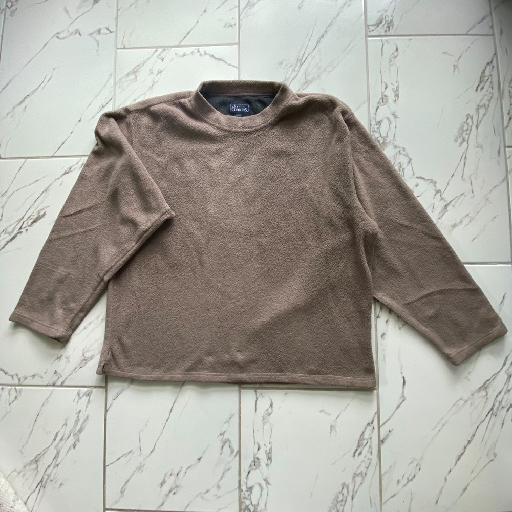 Vintage Basic Editions Mens Large Brown Fleece Crewneck Sweatshirt Pullover