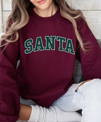 Minimalist Santa Christmas Sweatshirt Holiday Simple Design Winter Apparel