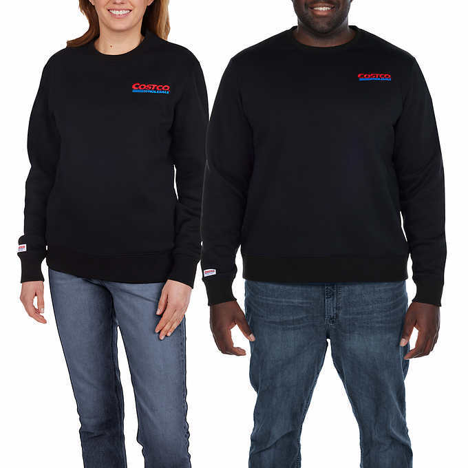 Costco Wholesale Black Unisex Embroidered Logo Crewneck Sweatshirt