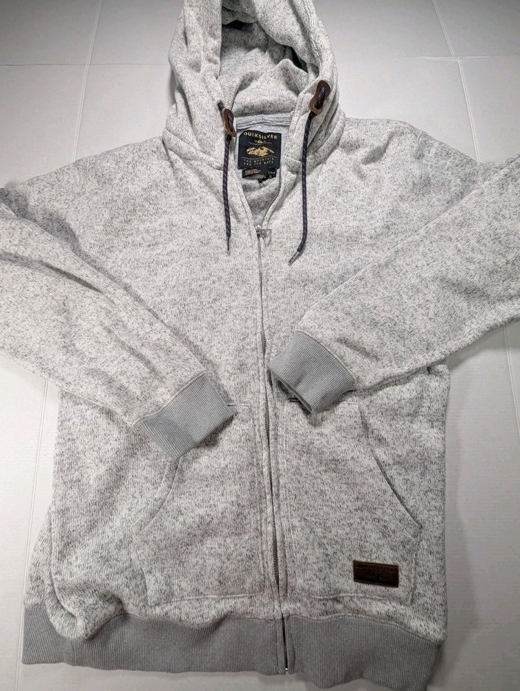 Quicksilver Keller Zip Hoodie Large Marled Gray