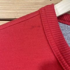 Champion Sweatshirt Large Red Basic Spellout Logo GF88H Cotton Blend Crew B85