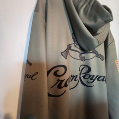 Crown Royal Logo 3XL Military Army Green Pullover Hoodie Promo Sweatshirt