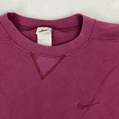 Vintage Nike Mini Swoosh Deep Red Maroon Crewneck Sweatshirt L USA Distressed