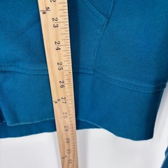 Pact Zip Up Hoodie Mens L Blue Organic Cotton Fleece Sustainable Sweatshirt FLAW