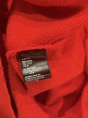 Amiri Men’s Red Sweatshirt With Distressed Detailing And Chest Logo Size Medium