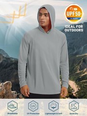 UPF50+ Men’s Sun Protection Hoodie Anti-UV Outdoor Fishing Performance T-Shirts