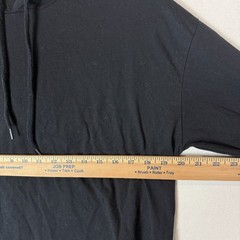Forever 21 Hoodie Mens Medium Black Cotton Side Slit Drawstring Oversized