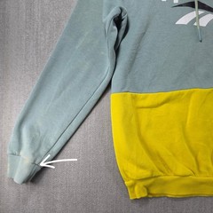 Reebok Hoodie Mens Medium Green Yellow Colorblock Classic Logo Pullover