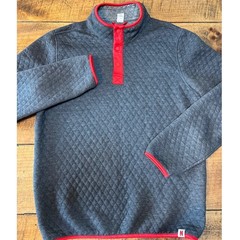 Marine Layer Pullover Mens Size Medium Gray Quilted 1/4 Snap Corbett Sweatshirt