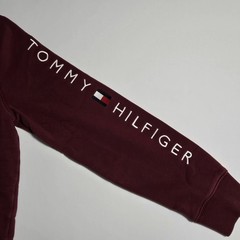 Tommy Hilfiger Men’s Size Medium Full Zip Hoodie Burgundy Red Long Sleeve Logo