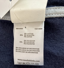 Russell Athletic Full Zip Hoodie Jacket Navy Blue Mens Medium 1902 Logo NWT