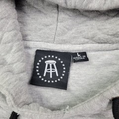Barstool Sports Hoodie Mens Large Gray Quilted Pullover Pocket Elbow Patches