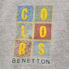 Vintage Colors Of Benetton Sweatshirt Mens Medium Gray Crew 90s US Made Read