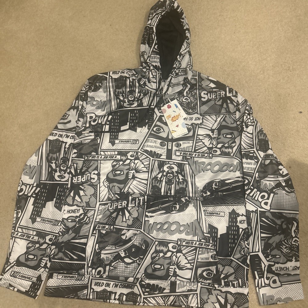 Drill Clothing Co. Oh Snap! Comic Pop Art Hoodie Pullover Size M