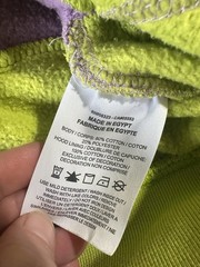 Nike Sportswear Club Color-Clash Pullover Hoodie Size S Lime Green Purple Men’s