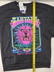 Adult Small Carlos Santana Woodstock 1969 Colorful Lion Print Sweatshirt, Unisex