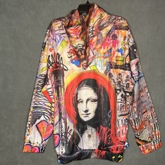 Unbranded Hooded Sweatshirt All Over Graphic Design Pullover Colorful Size 3XL